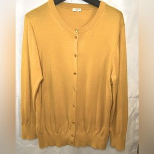 J Crew the Claire cardigan Yellow button sweater women’s Size Large